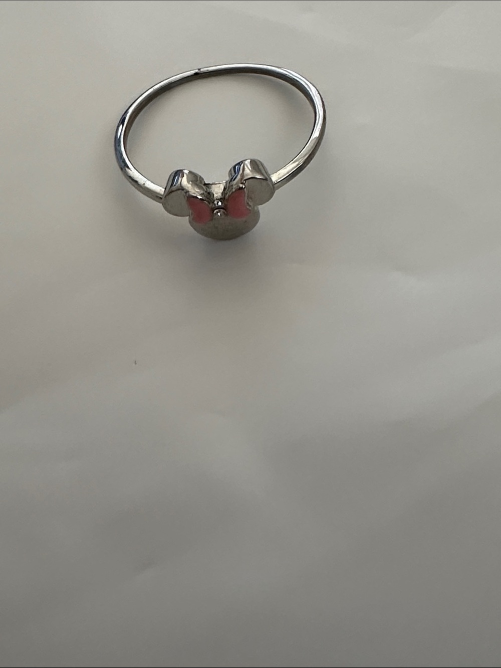 NWOT Pura Vida Size 4 Minnie Mouse Silver Ring with Pink Accents
